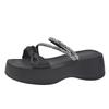Fairy Style Beautiful Slippers Women's Summer Wear 2025 New French Temperament Rhinestone Thick-bottomed Beach Cool Slippers