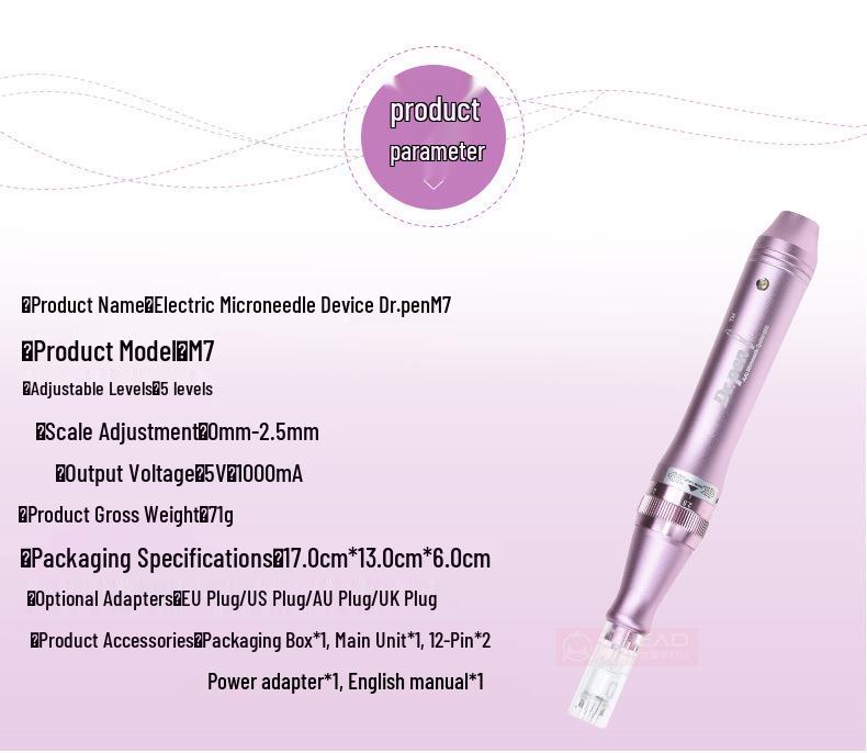 Dr. Pen M7-W Electric Microneedle Instrument with Bayonet Microneedle Heads