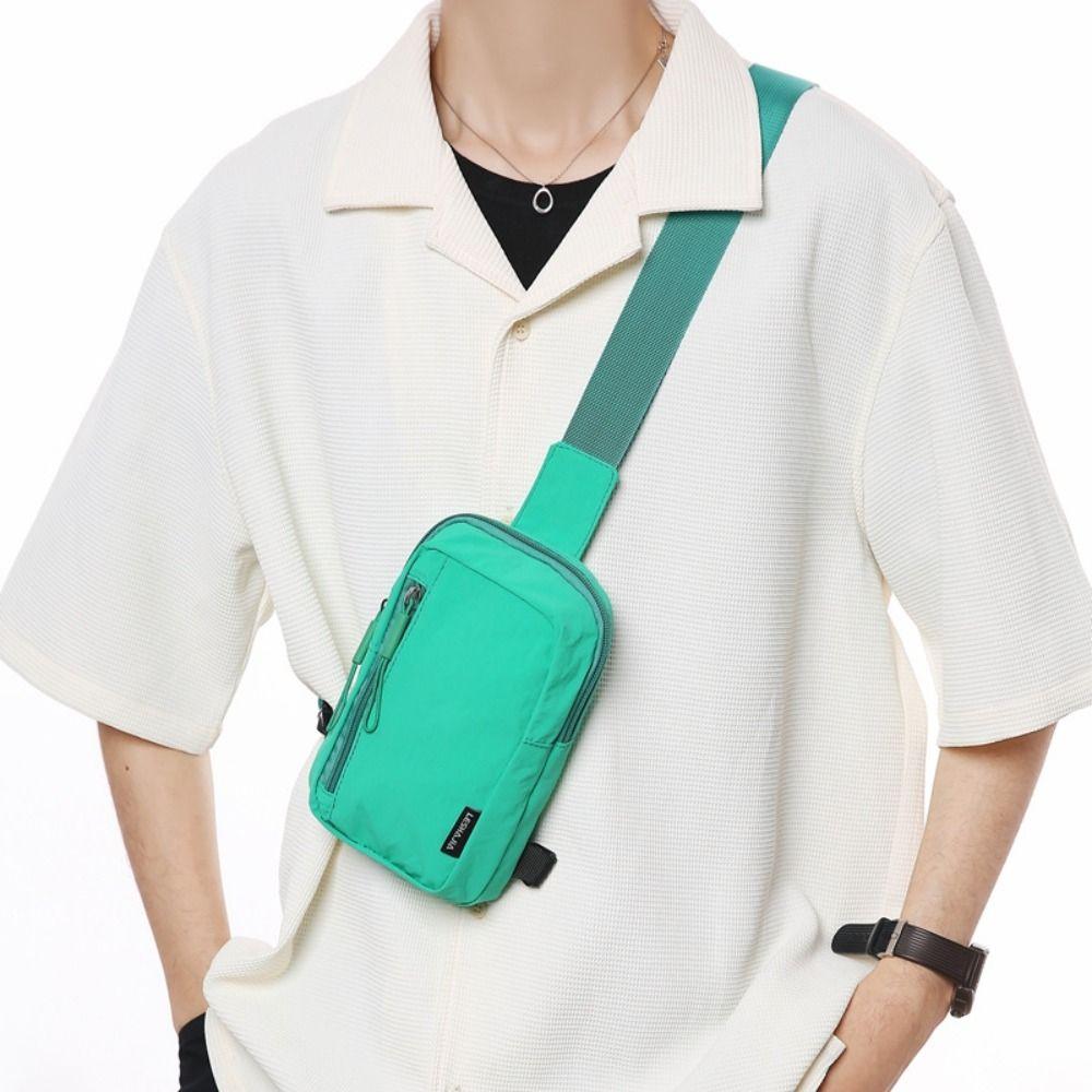 Nylon Sport Chest Bag Small Leisure Shoulder Bag Simple Cross Sports Bag for Unisex