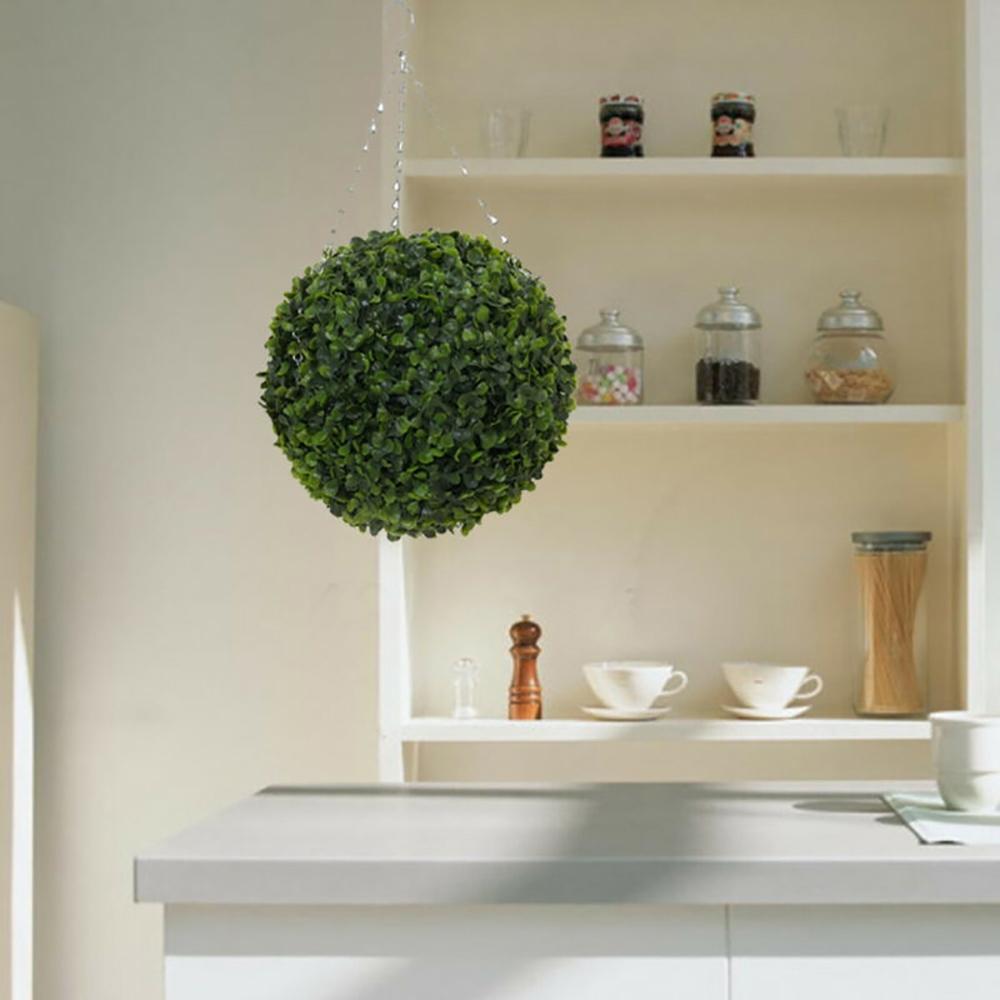 Artificial Plastic Leaf Effect Topiary Tree Ball Hanging for Home Decor