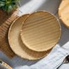 Handmade Round Bamboo Winnowing Basket for Drying Vegetables, Storage Basket with No Holes