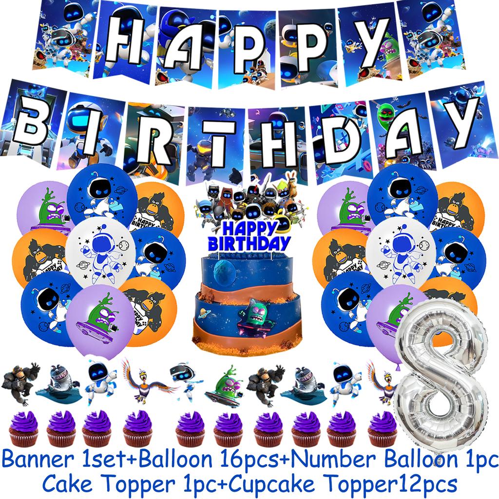 Cartoon ROBOTS Child Birthday Party Decoration Supplies Cup Plate Balloon Tablecloth Banner Photography Background Prop Kid Gift