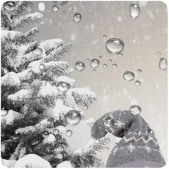 JAWO Winter Christmas Shower Curtain, Cute Snowman Snowflake Scene Shower Curtains for Bathroom, Pine Tree Covered Snow Fabric Bath Curtains Set with