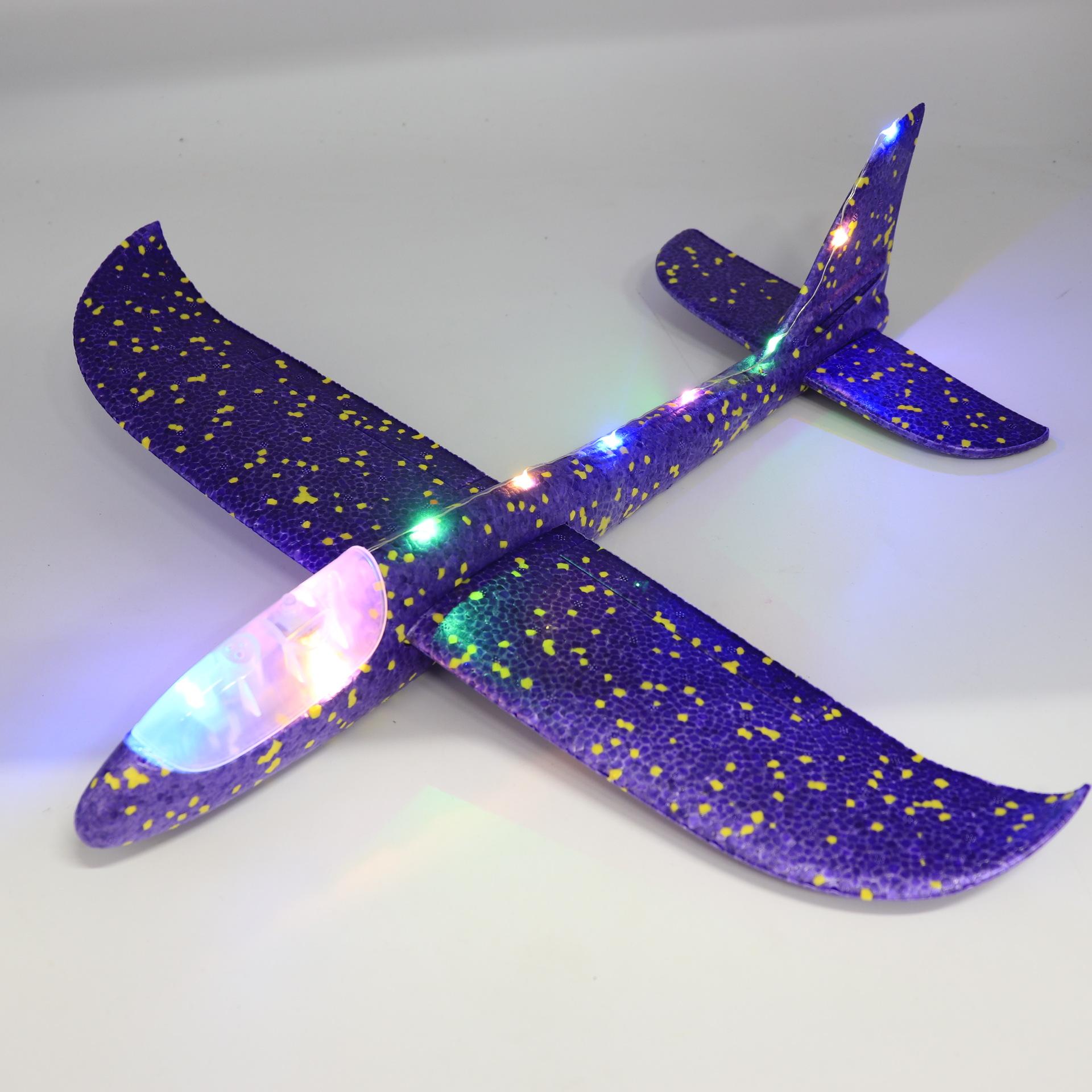 

Дитячі іграшки Літак-планер, 48 см. Цікава інерційна модель запуску, подарунок. full LED 48cm фіолетовий