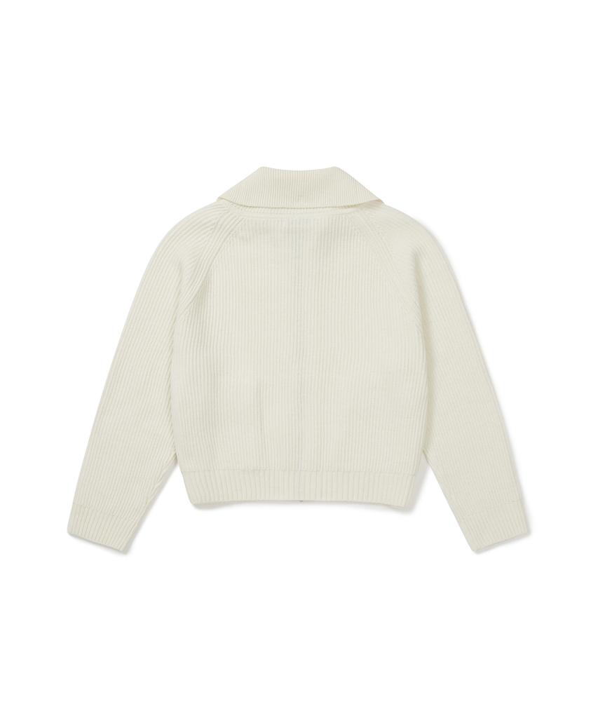Clove [25Fw Clove] Full-Zip Knit Cardigan (Cream)