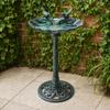 Pedestal Bird Bath Copper Resin Birdbaths Weather Resistant Floral Accents