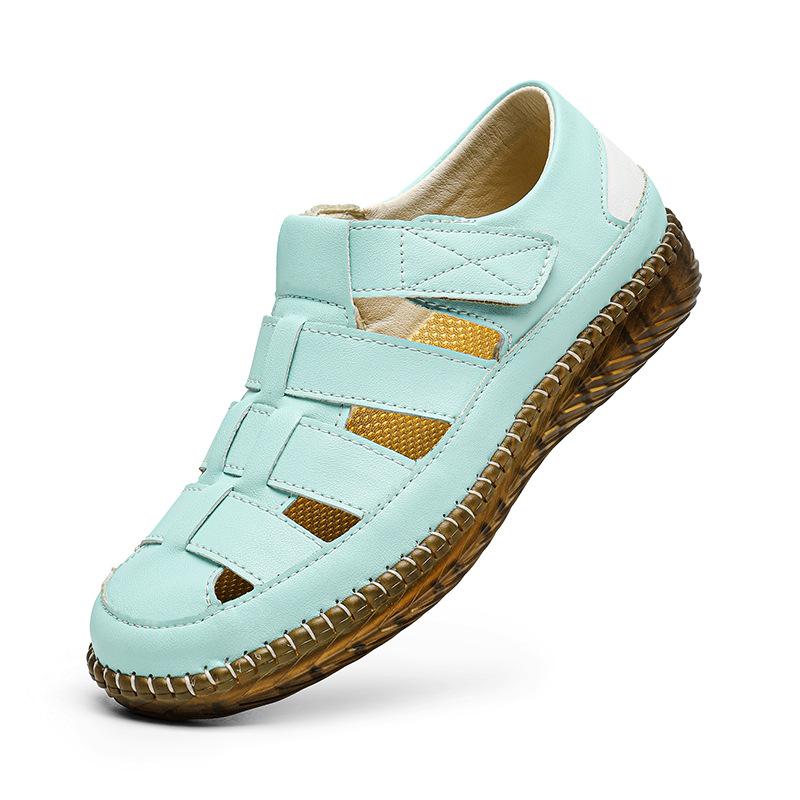 Sandals women's summer 2025 new popular Roman flat-bottomed woven soft-soled lightweight mother non-slip beach shoes