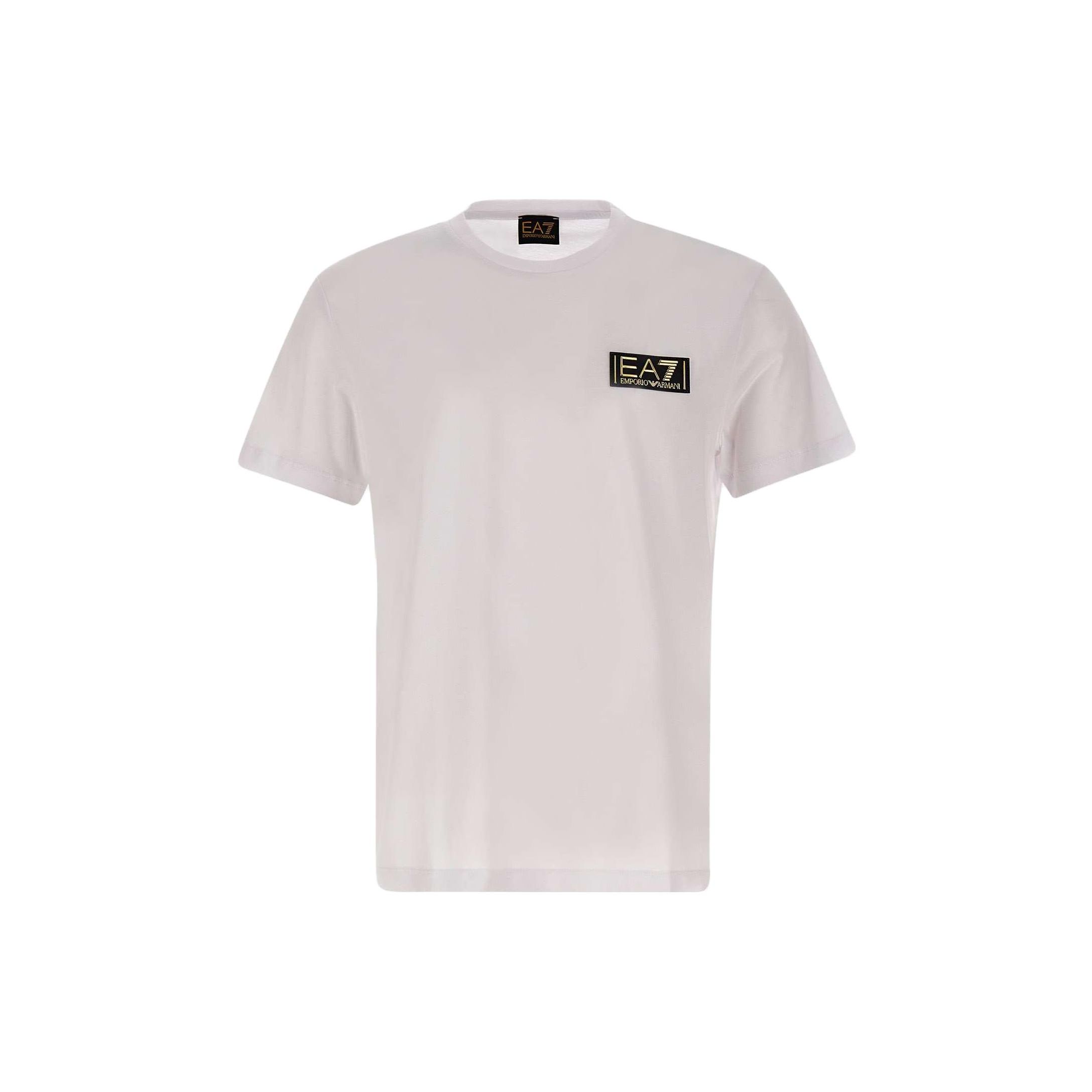 Emporio Armani EA7 Повседневная мужская футболка с коротким рукавом и принтом из букв Белый 6RPT18-PJM9Z-1100 M