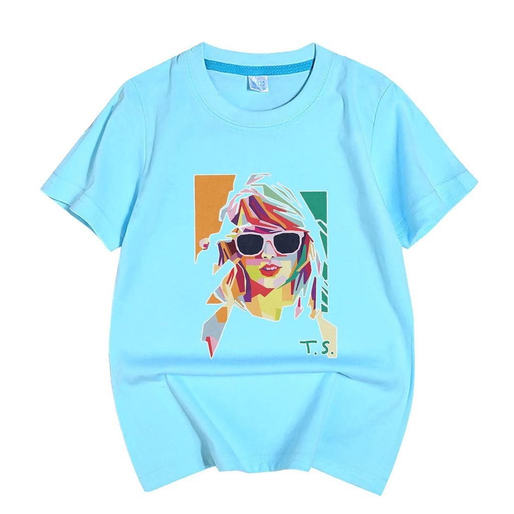 Children's Tops Boys And Girls Round Neck Printed Loose Short Sleeve T-Shirt Tops