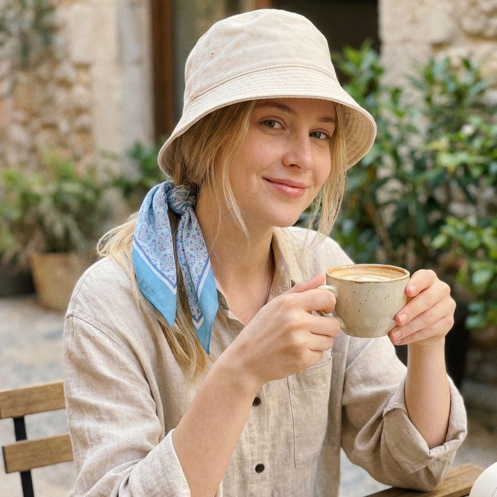 Floral Cotton Linen Print Scarves Cashew Square Handkerchief Simple Small Square Scarf  Outdoor