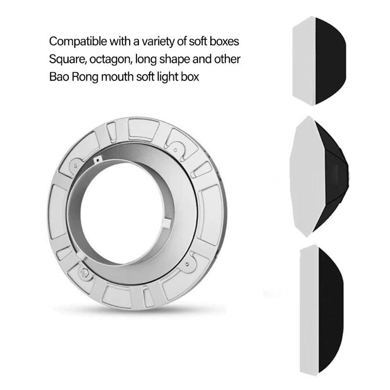 Metal Bowen Mount Softbox Speed Rings Adapter Speedring Mount For Eight Hole Square Softbox Stable Support Photography