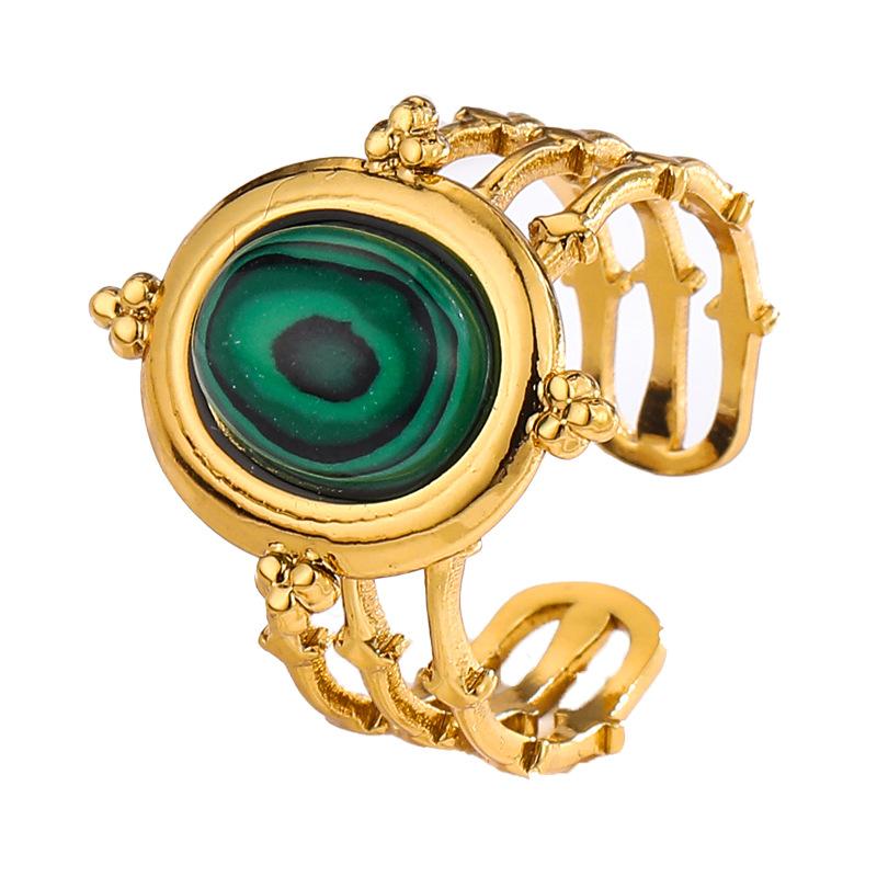1Pcs Exaggerated Circular Opening Stainless Steel Ring - Versatile, Fashionable and Trendy Women's Finger Ring