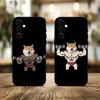 Cartoon Muscle Animals Phone Case Black Silicone Soft For Samsung Galaxy A73,A72,A71,A70,A53,A52,A51