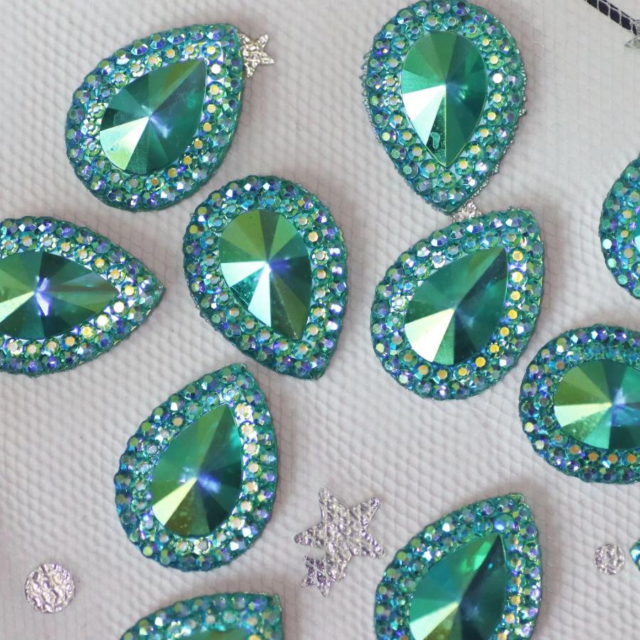 25Pcs13 * 18mm Pointed Water Droplet Shaped Resin Diamond DIY Jewelry Accessories, Clothing Bags, Inlaid Creative Accessories