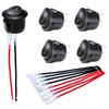 5/10Pcs ON/OFF Round Rocker Switch MINI Toggle Switch 2 Pin SPST Push Button Switch DC 12V-24V 20mm with Wires for Car RV BoatSwitches Seat 3