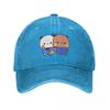 DuDu Bear and BuBu Panda Twining In Blue Baseball Cap Luxury Woman Cap Sunscreen Golf Cap Girl Mens