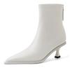 Fashion New Pointed 5.5cm Slim Heel Cowhide Back Zipper Short Boots European American Slimming Ladies' Temperament Ankle Boot Sizes34-43