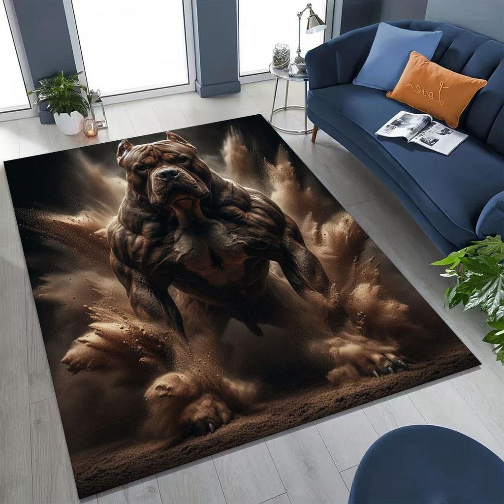 New French Bulldogs Pit Bull Dogs Rug for Bedroom Living Room Sofa Home Doormat Decor, Large Kids Play Non-slip Floor Mat