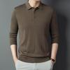 Men's Luxury Wool Sweater - Autumn/Winter Warm Casual Knit Shirt with Velvet Collar