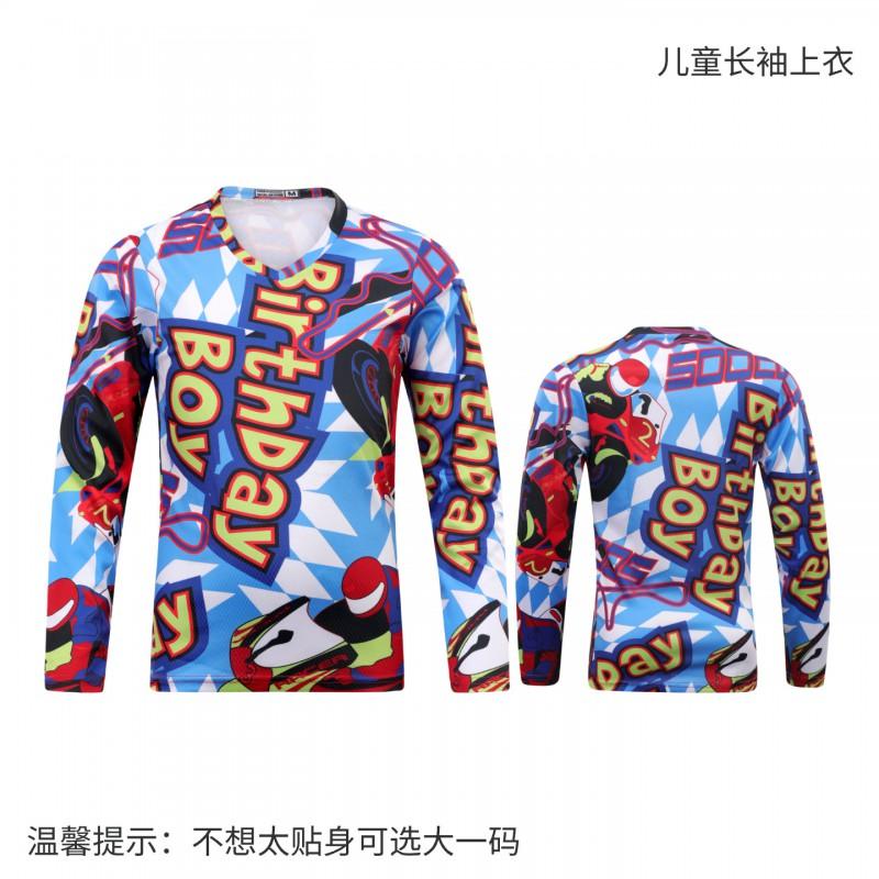 1 Kids Long Sleeve Mountain Bike Cycling Jersey Breathable Quick Dry Outdoor Sports Shirt Downhill BMX Trail Riding