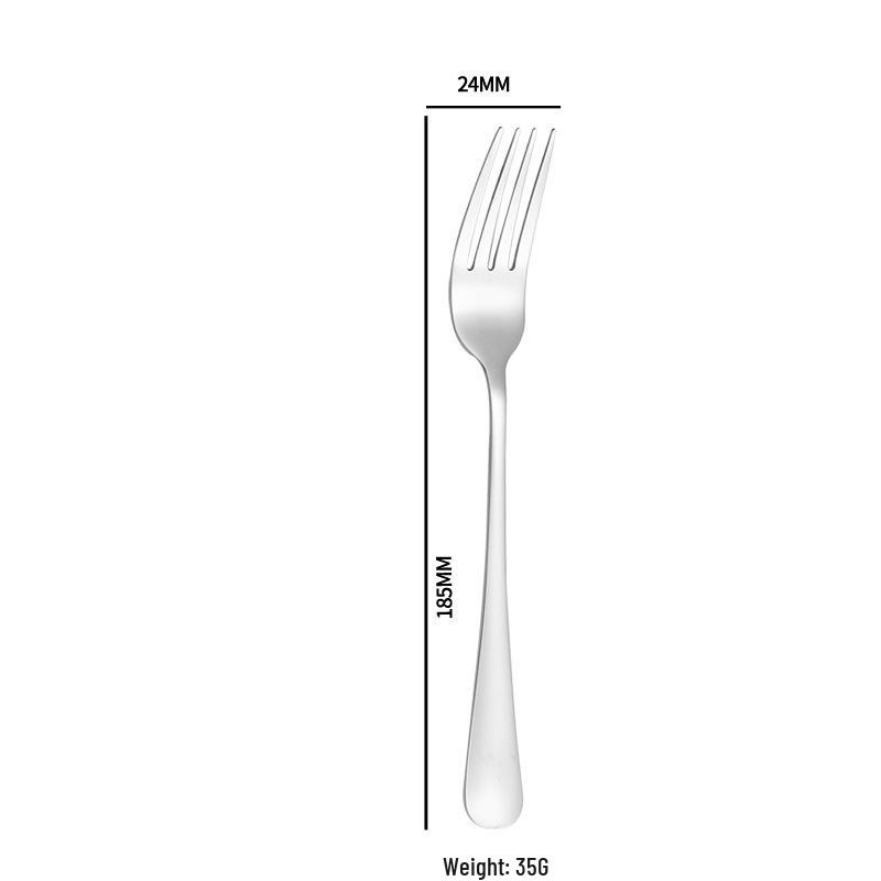 1010 Stainless Steel Western Cutlery Set: Steak Knife, Fork, Spoon, Dessert Spoon, Serving Fork, and Ice Spoon.