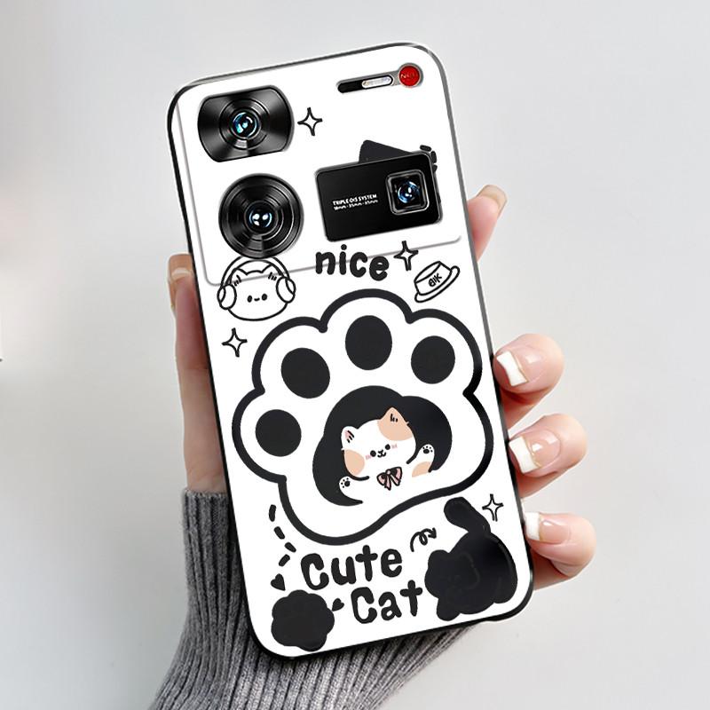 Cute Case For ZTE Nubia Z60 Ultra 5G Capa Fundas Printing Shells Protective Back Cover Soft Silicone Cartoon Black Casing Coque