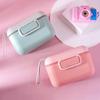 Milk Powder Storage Box PP Shell BPA Free Portable Baby Milk Powder Container Box with Lanyard Pink