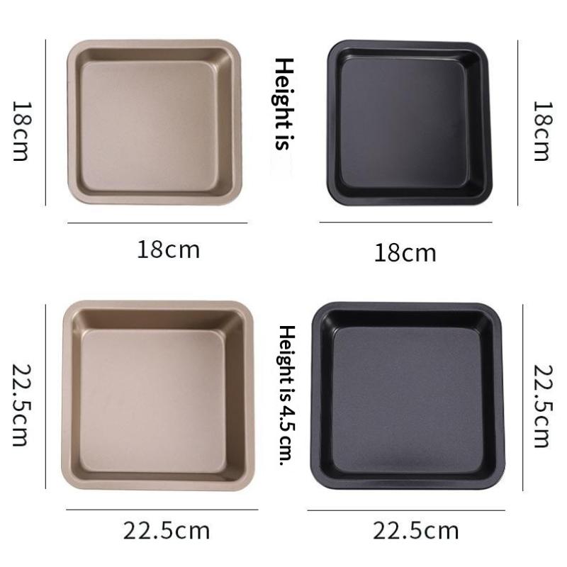 1Pc Carbon Steel Square Cake Baking Tray 6/8 Inch Non-Stick Toast Plate Pizza Cake Mold Baking Pan Bread Oven Bakeware