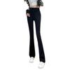 Women's Summer 2024 Slimming Elastic Flare Pants - Casual Nine-Point Long Pants for Spring & Autumn