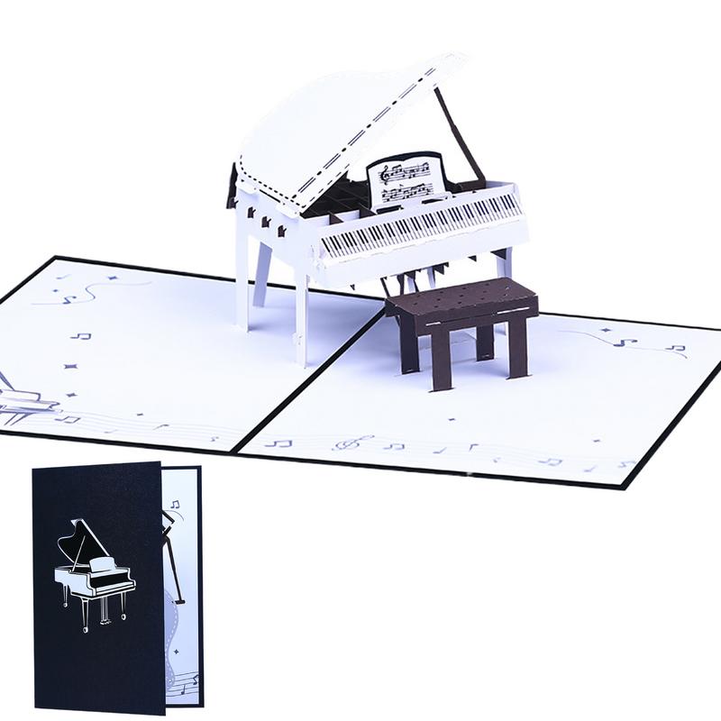 3D Greeting Cards 3D Greeting Card Piano Paper Pop Up Card Funny Celebration Card With Note Card Foldable Envelope Birthday Card