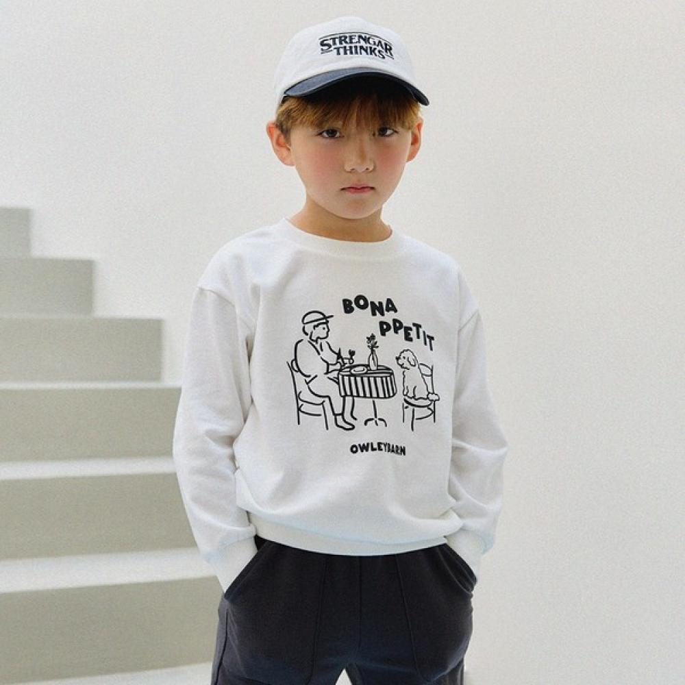 

Olivan Простой графический свитшот Топ и низ Белый white/110