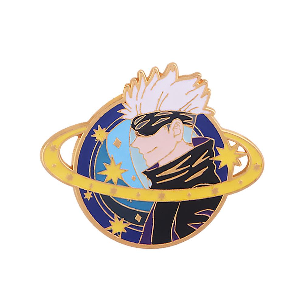 Cute Anime Props Satoru Gojo Brooches Inumaki Toge Metal Badge Emblem Pins Cosplay Pendants Figure Kids Toys Gifts