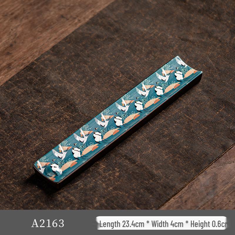 Guochao River & Mountain Ceramic Incense Holder - Retro Incense Stick Tray for Indoor Use