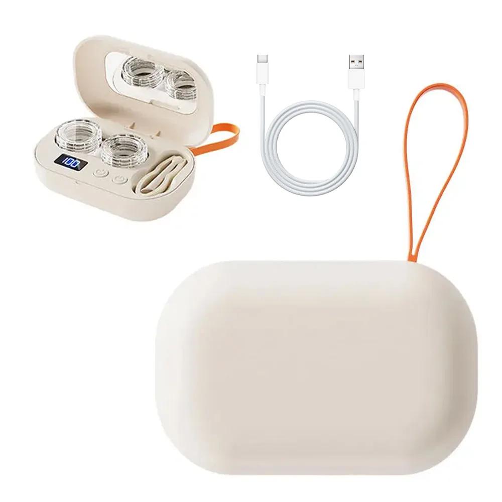 Rechargeable Portable Ultrasonic Lens Cleaner -60-Second Deep Cleaning for Daily/Colored/RGP Contact Lenses,Travel Case Included