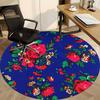 1pc Floral Pattern Carpet, Round Non Slip Durable Large Size Office Carpet, Suitable for Office