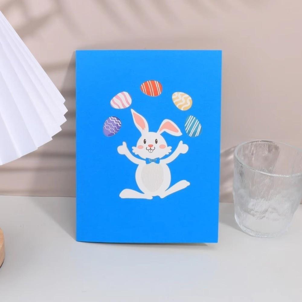 Vikbart 3D Popup Påskkort med Kuvert Festkort Kanin Ägg Gåvor Kort Semestergåvor