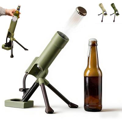 Ölflaska Mortel Flasköppnare Kraftig Kapsylskjutare, Handsfree Tryck Ner Taktisk Öppnare Militärstil Öppnare för Bar Skrivbord Armédekor