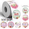 500 Labels/Roll Mother's Day Doodle Stickers Festival Gift Wrapping Adhesive Labels