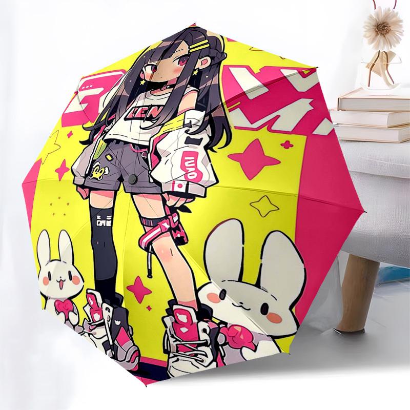 

1pc Rex Bunny Umbrella: Automatic Opening/Closing, Foldable Design, Outdoor Use, Festival Gift for Fans & Travelers.K070
