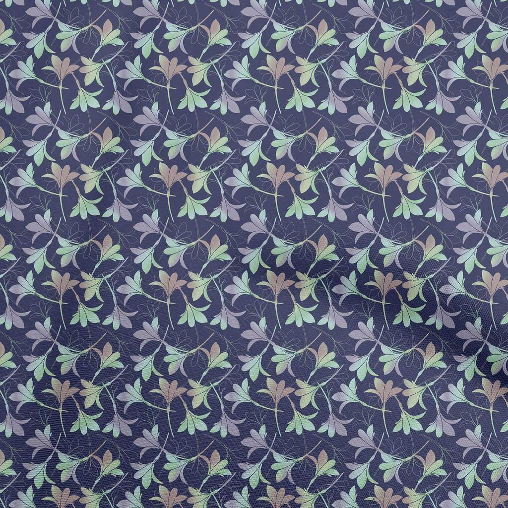 oneOone Georgette Viscose Black Fabric Leaves Fabric For Sewing Printed Craft Fabric By The Yard 42 Inch