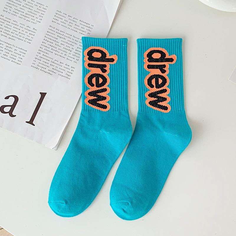 Ladies Spring and Autumn Trend Street Hip Hop Sports Candy Color Assorted Letter In Tube Cotton Socks
