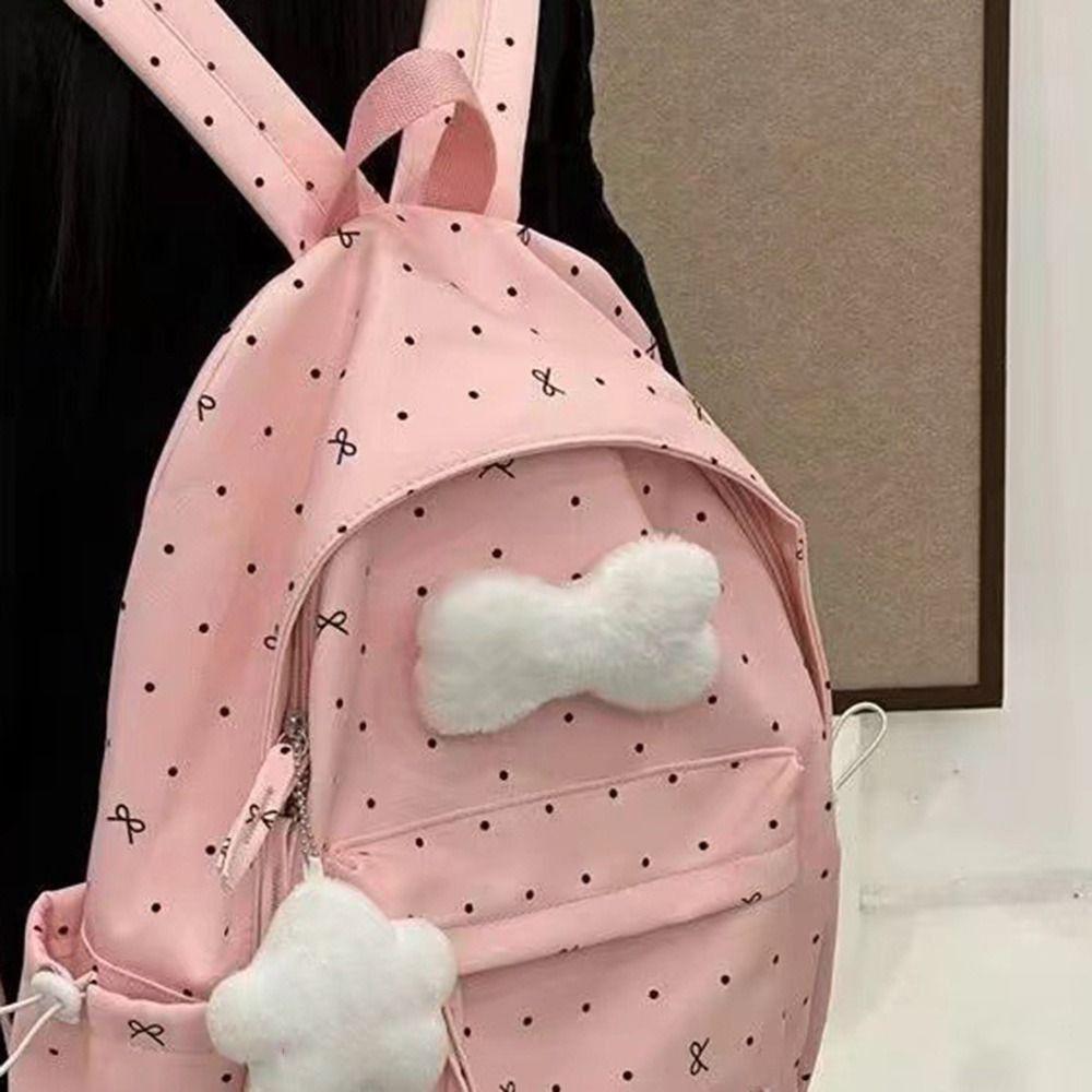 New Large Capacity Bow Backpack Breathable Ultra-light Girls Backpack Nylon Travel Bag