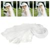 Elegant White Veil Cowboy Cap Wool Cosplay Hat for Western Theme Weddings and Outdoor Celebration Gathering Wear