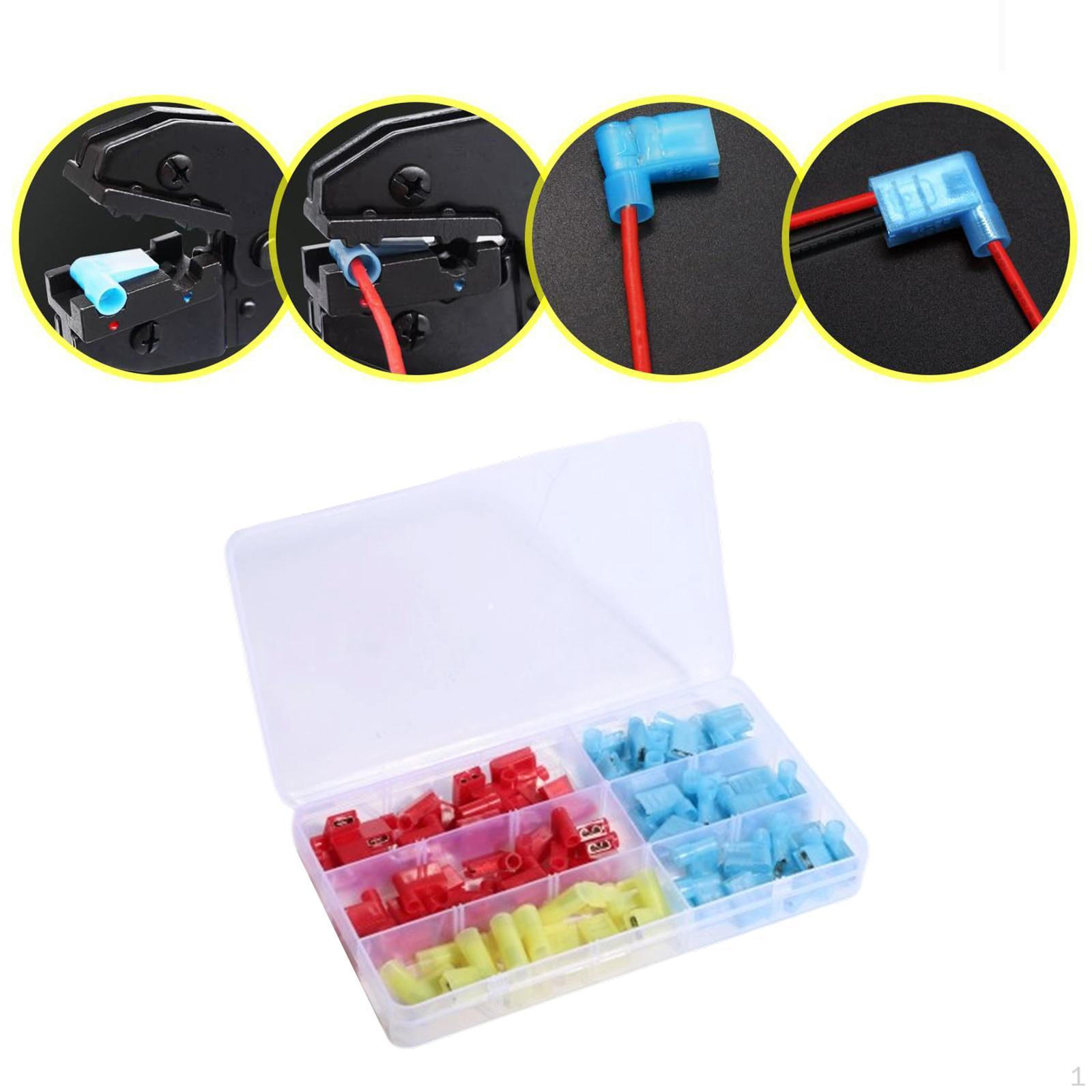 

80Pcs Right Angle Spade Connector, Quick Disconnect Flag Terminal, 90 Degree Wire Terminal Connector