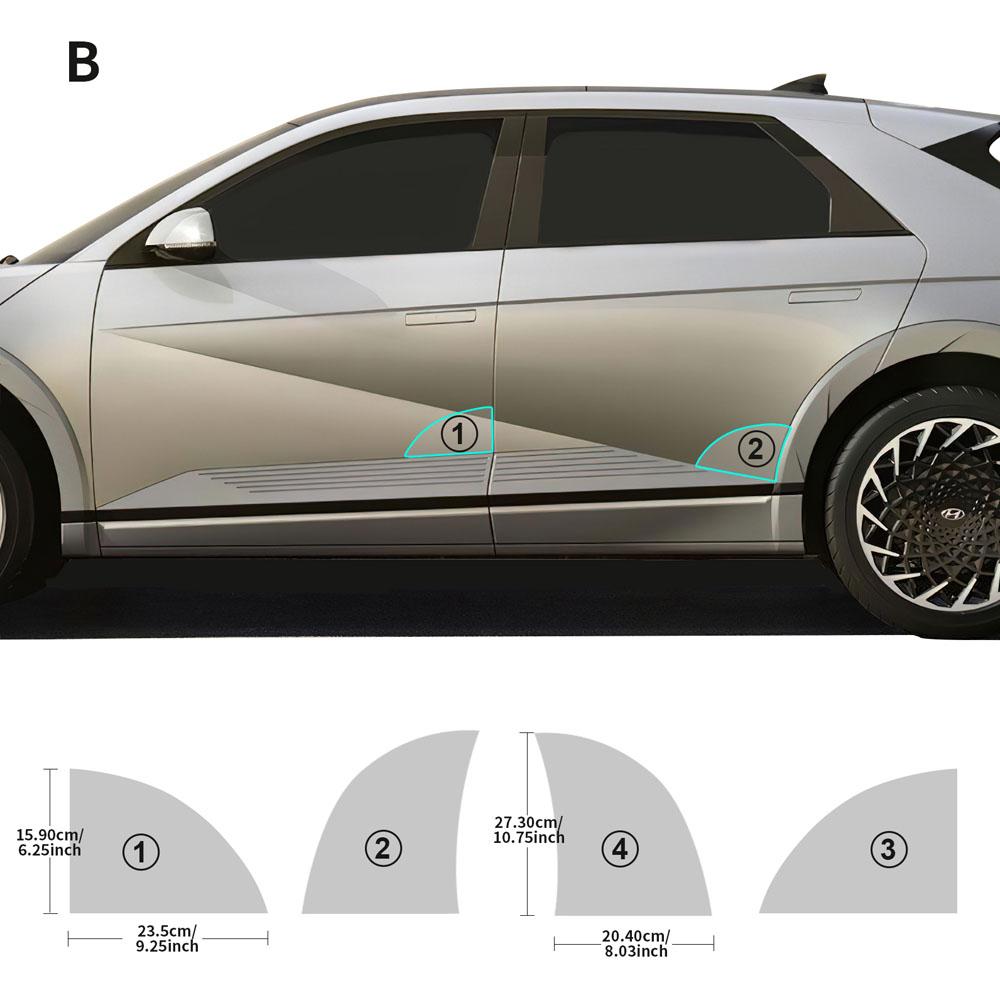 Maniglia Porta Triangolare Pellicola Protettiva Vernice PPF per Hyundai IONIQ 5 2022-2024 8.5mil TPU