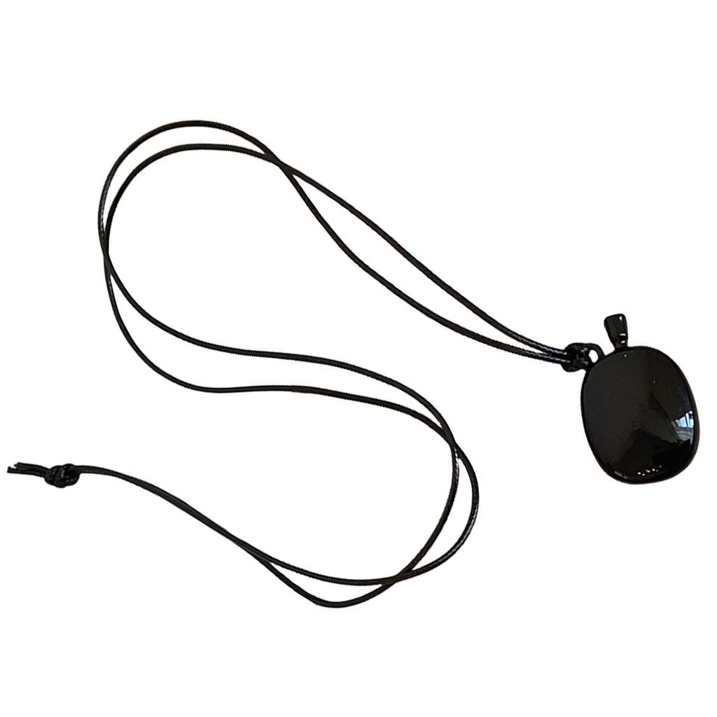 Fashionable Aventurine Buckle Pendant Necklace Accessory with Adjustable Length Leather Cord for Men and Women Daily Use