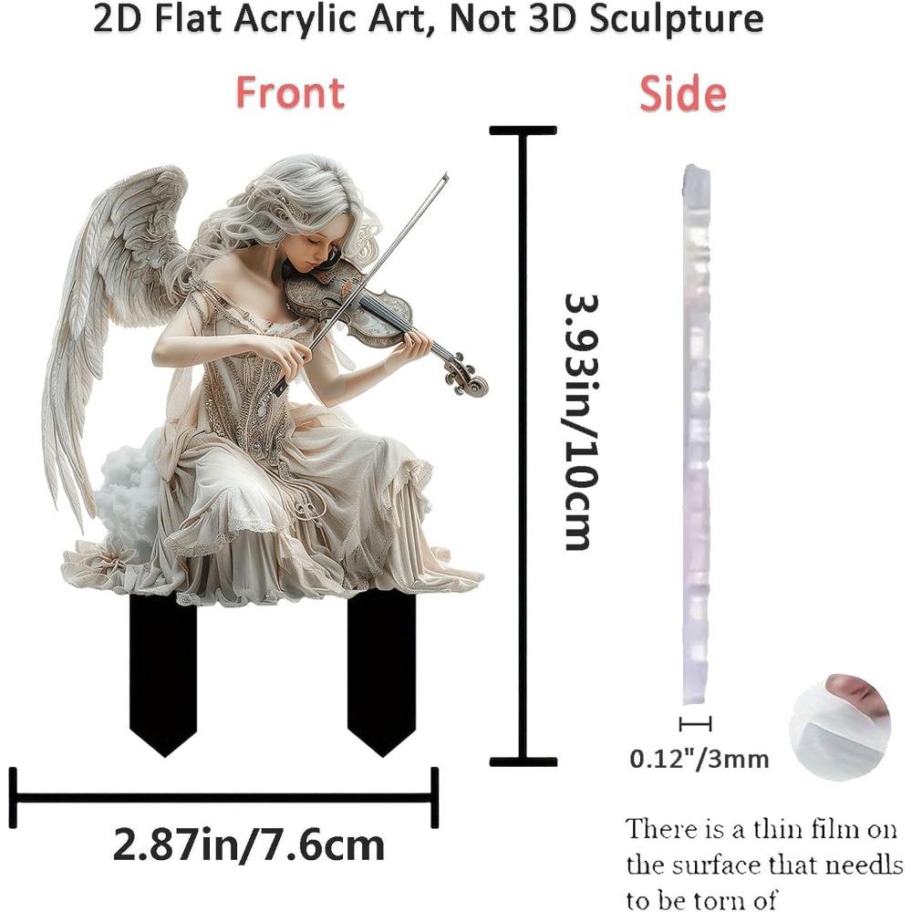 Small Size Fairy Garden Stake Decor, 2D Flat Acrylic Elf Yard Sign, Indoor Outdoor Garden Patio Yard Lawn Pot Plants