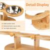 Creative Wooden Pet Bowl Stand,Home Three-In-One Wooden Cat Bowl Stand,Solid Wood Cat Neck-Protecting Water And Food Basin Stand