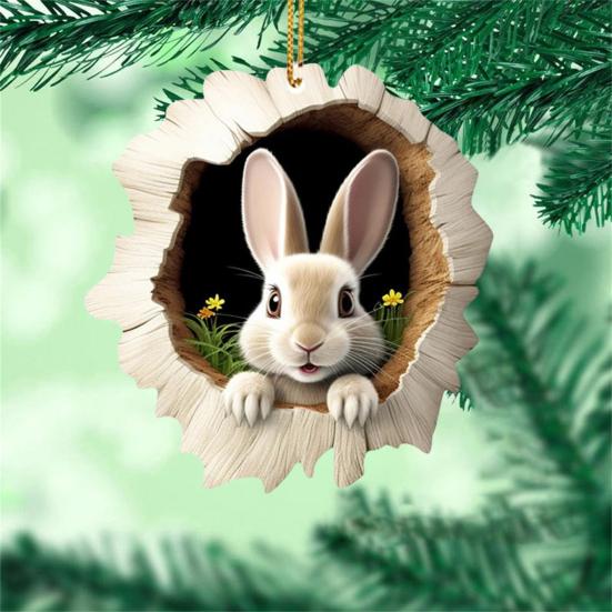 Car Interior Pendant Easter-Themed Rabbit Design Hanging Ornament Car Bag Living Space Bag Home Decor