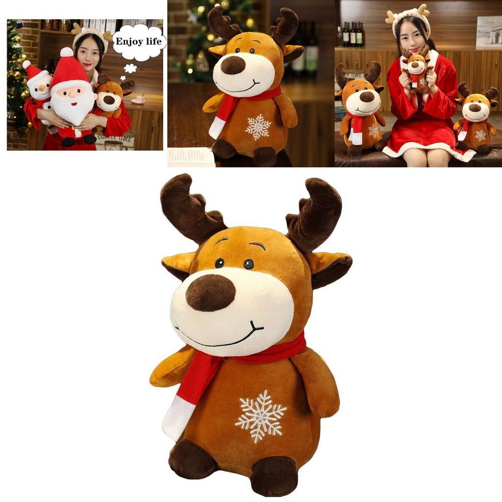 Adorabilmente Morbido Peluche Natalizio Babbo Natale Alce Pupazzo di Neve Bambola Ripiena Per Bambini e Adulti